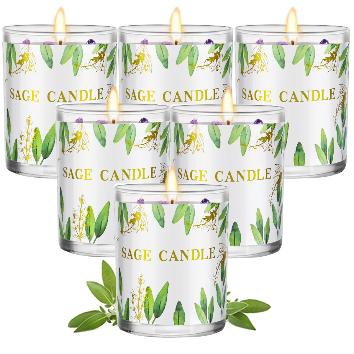 PVUELE Sage Candle close-up of wax detail for cleansing ambience