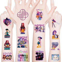 PWSTY Demon Movie Hunters tattoos with assorted designs for vibrant party favors and kids' fun