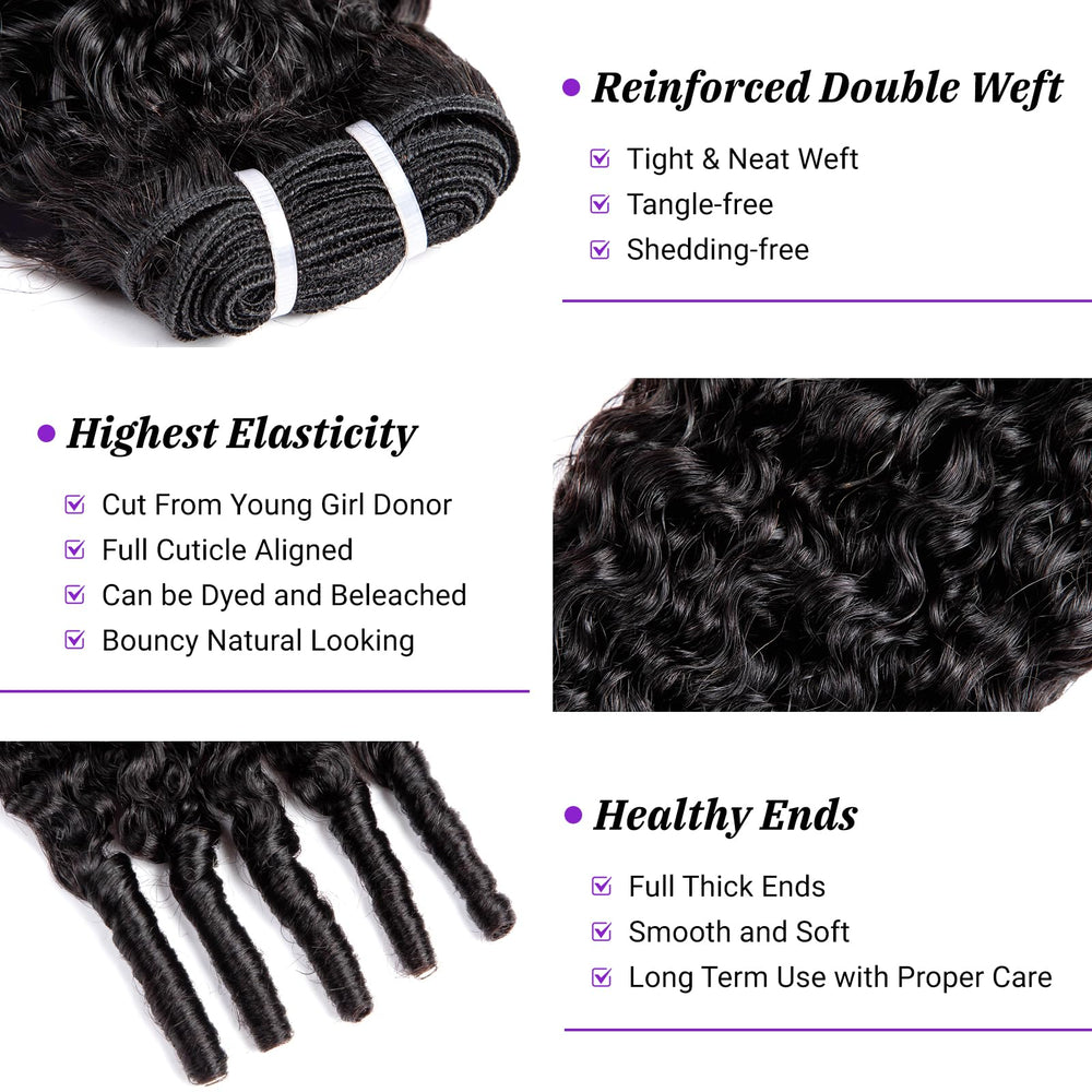 PXCPXC Burmese curly bundles 18inch display voluminous texture for fuller styles.