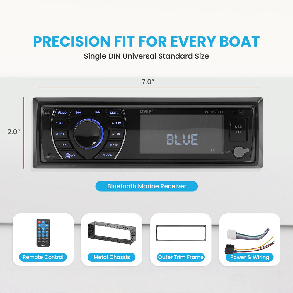 Pyle auxiliary input to connect portable devices at sea.