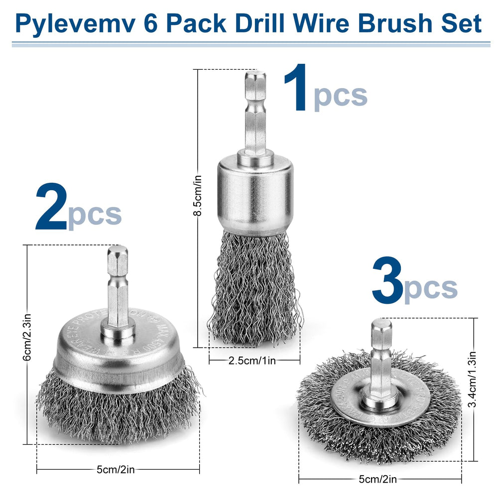 Pylevemv wire wheel brush achieving smooth metal and wood surface polish.