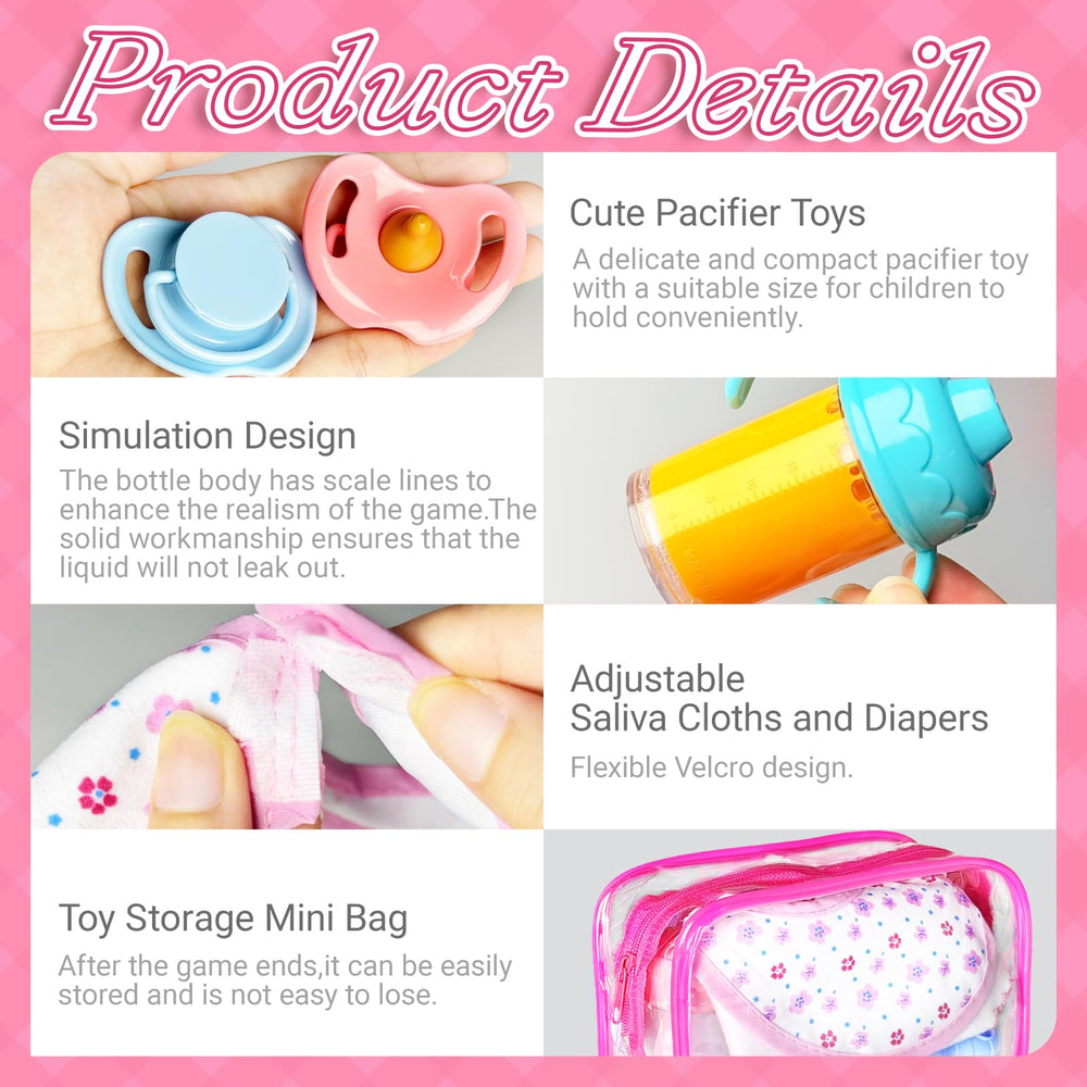 Pynqdfu pacifiers for dolls promote soothing pretend care