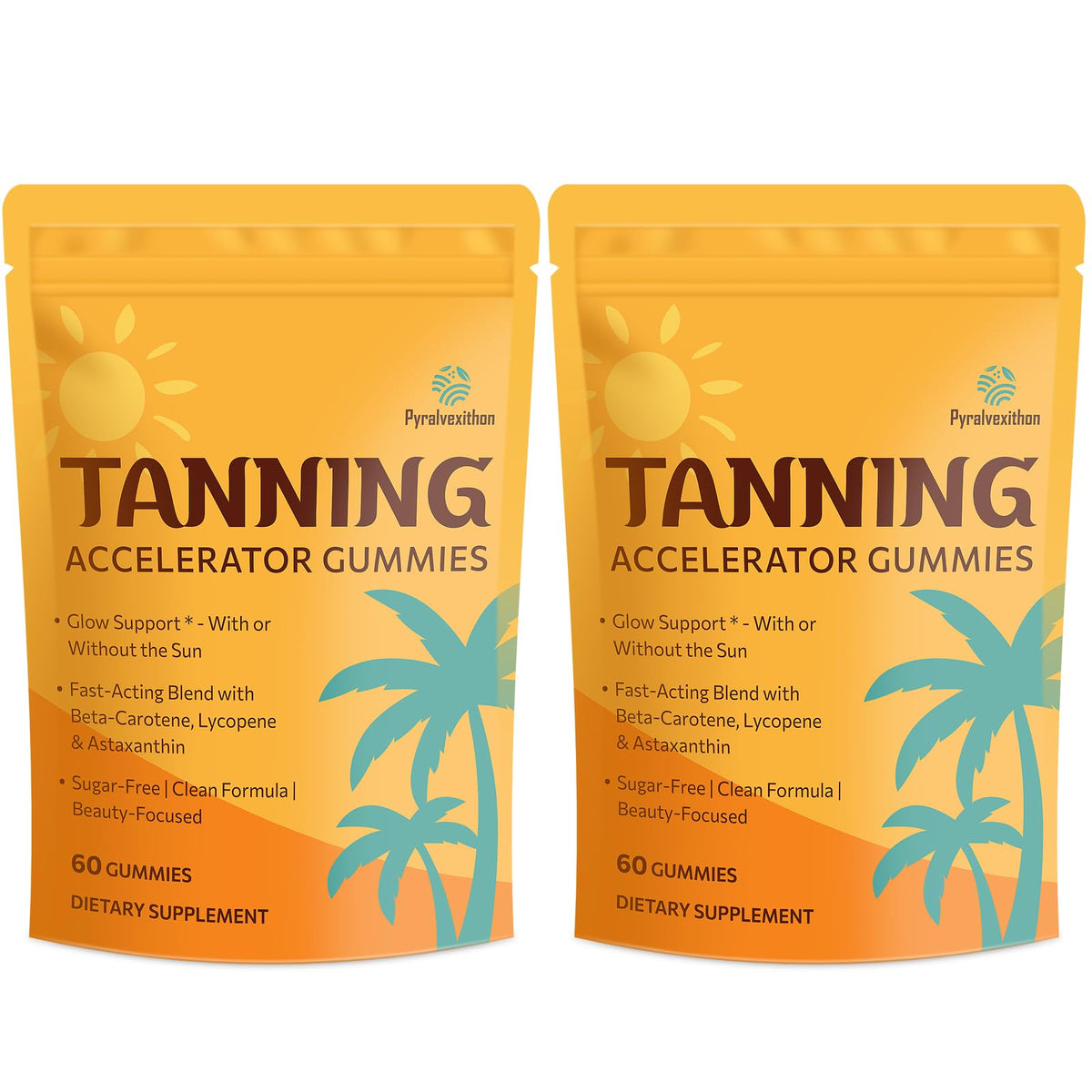 Pyralvexithon tanning gummies in passionfruit mango pineapple for natural glow