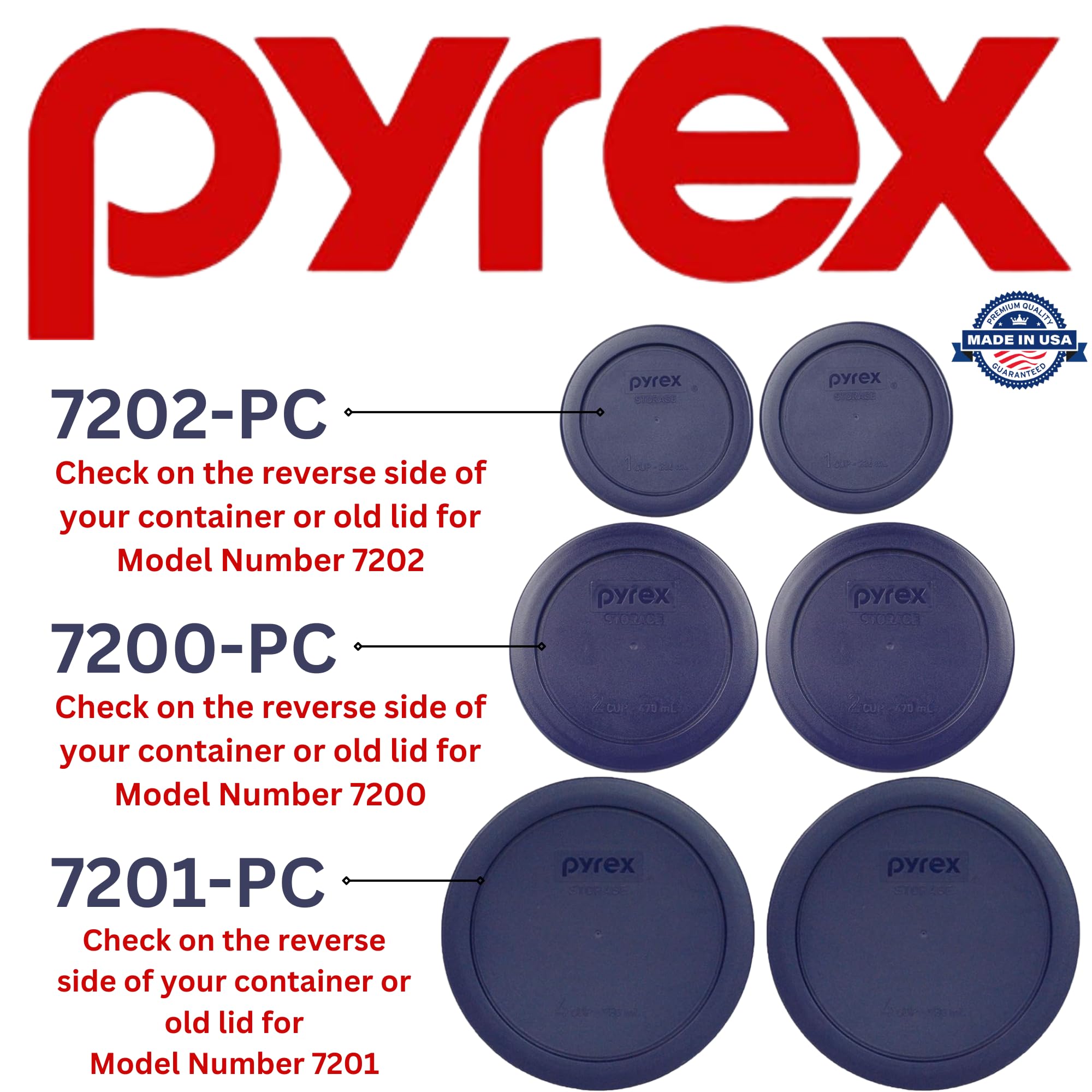 Pyrex 2-Cup blue lid closeup highlighting durable snap-fit