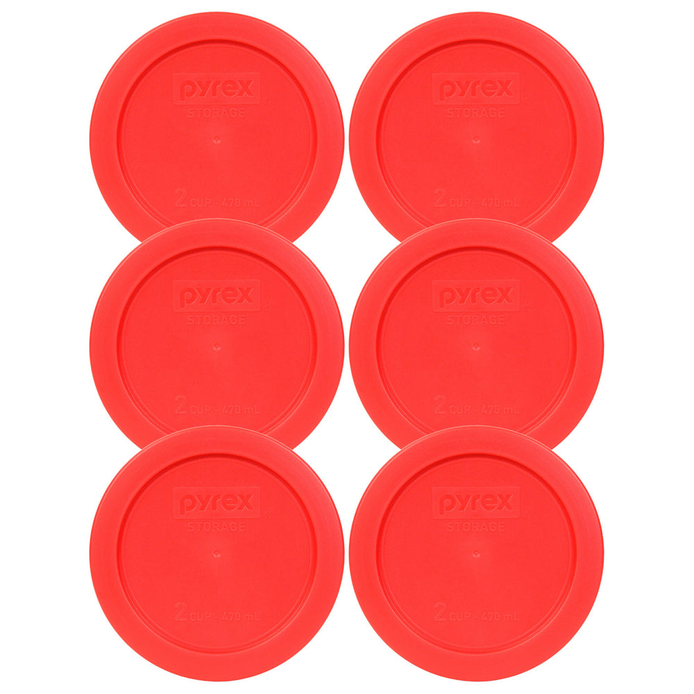 Pyrex 7200-PC red lid for 2-cup bowls, seals securely for fridge, freezer, microwave