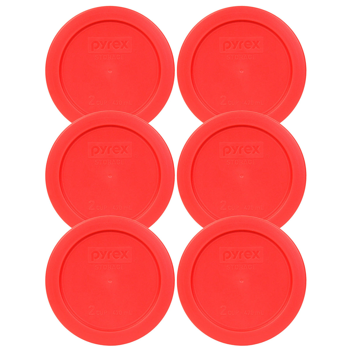 Pyrex 7200-PC red lid for 2-cup bowls, seals securely for fridge, freezer, microwave