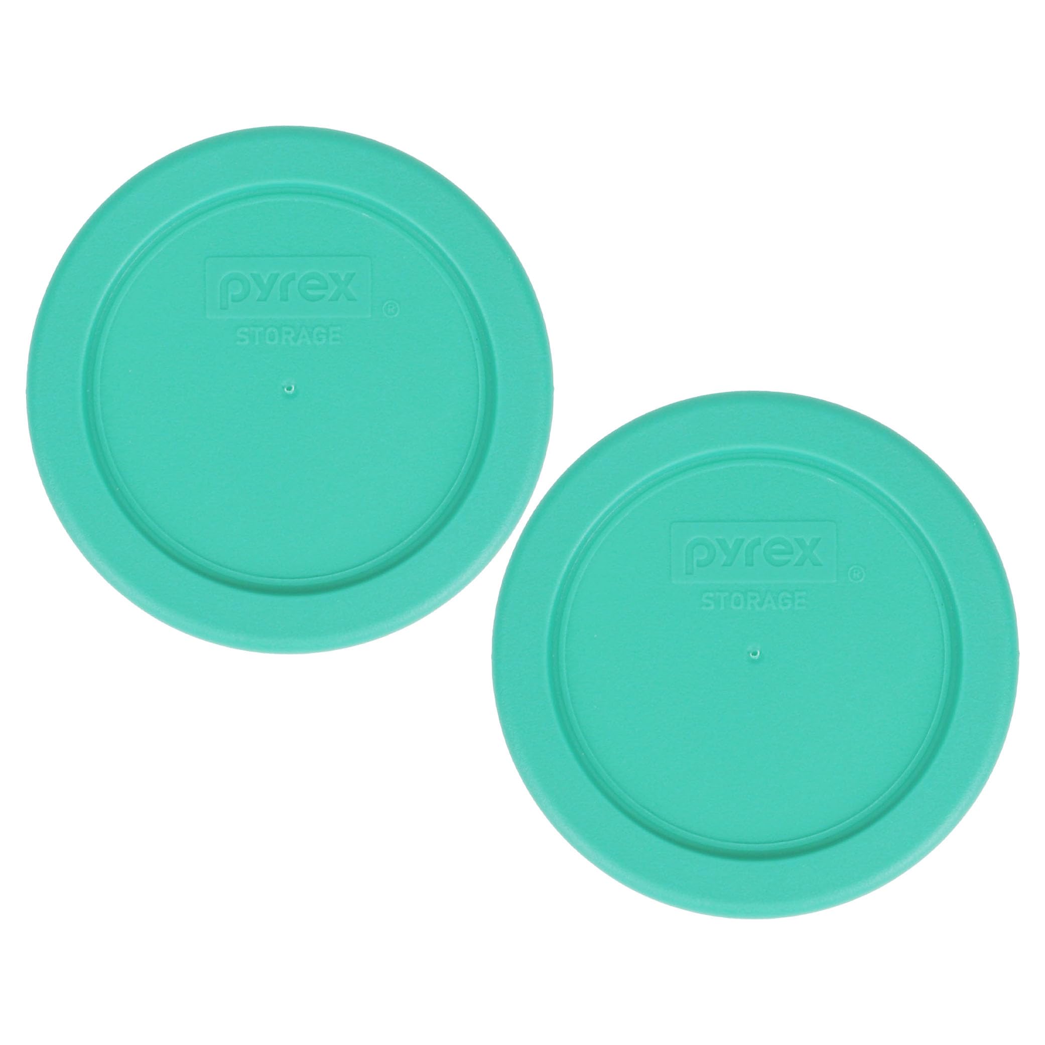 Pyrex 7202-PC 1-Cup Green Lid front view for secure storage.