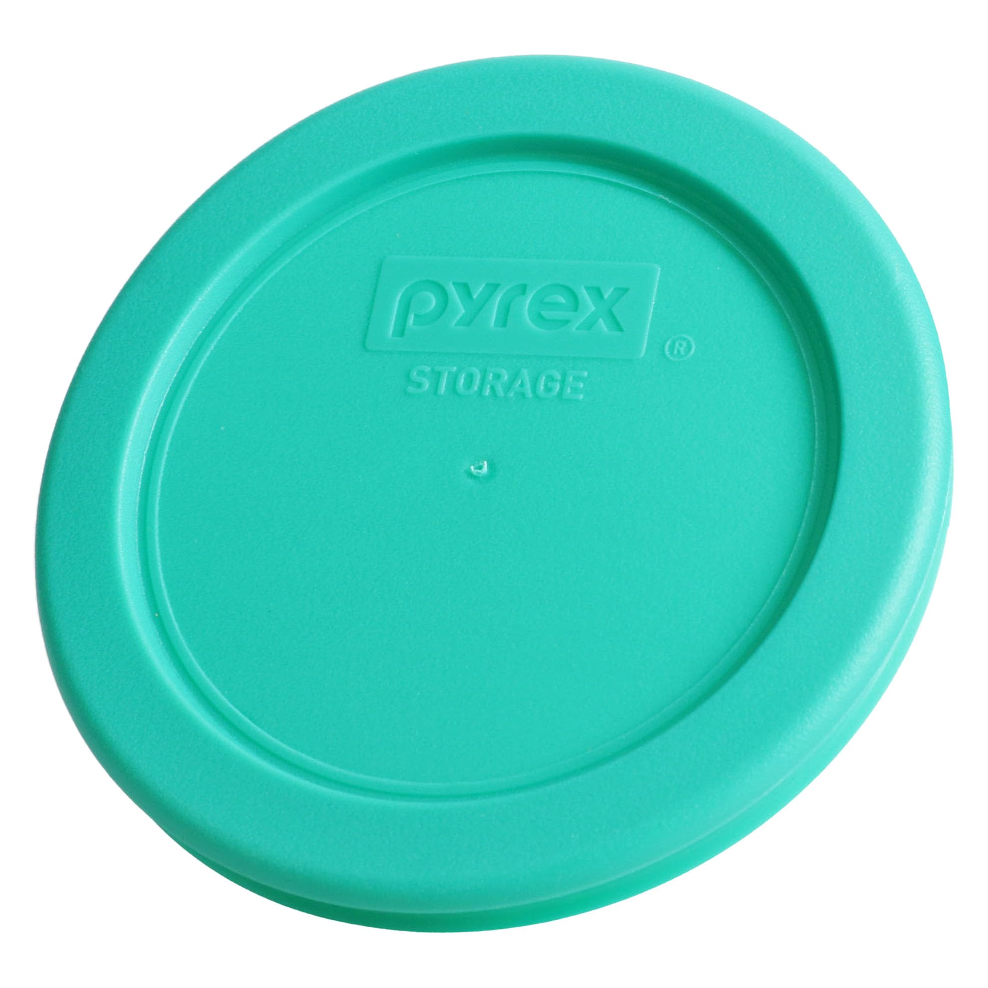USA-made Pyrex 7202-PC lid shown on a glass bowl for fridge or microwave use.