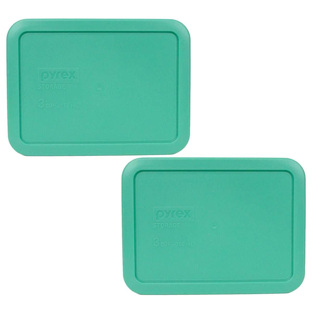 Pyrex 7210-PC light green lid top view for secure 3-cup bowls.