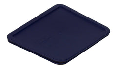 Pyrex blue lid on a top-rack dishwasher scene emphasizes easy cleanup.