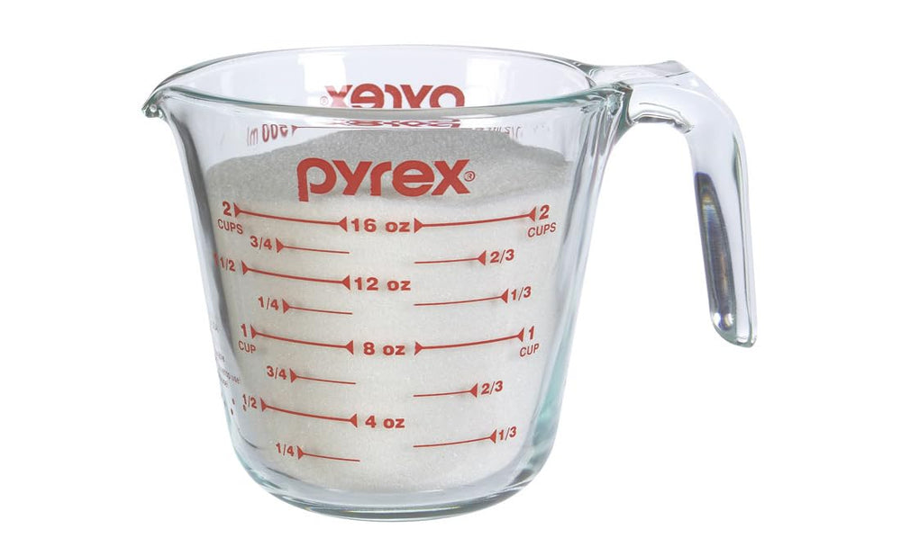 Pyrex Prepware 6001075 measuring cup with red graphics for easy pours
