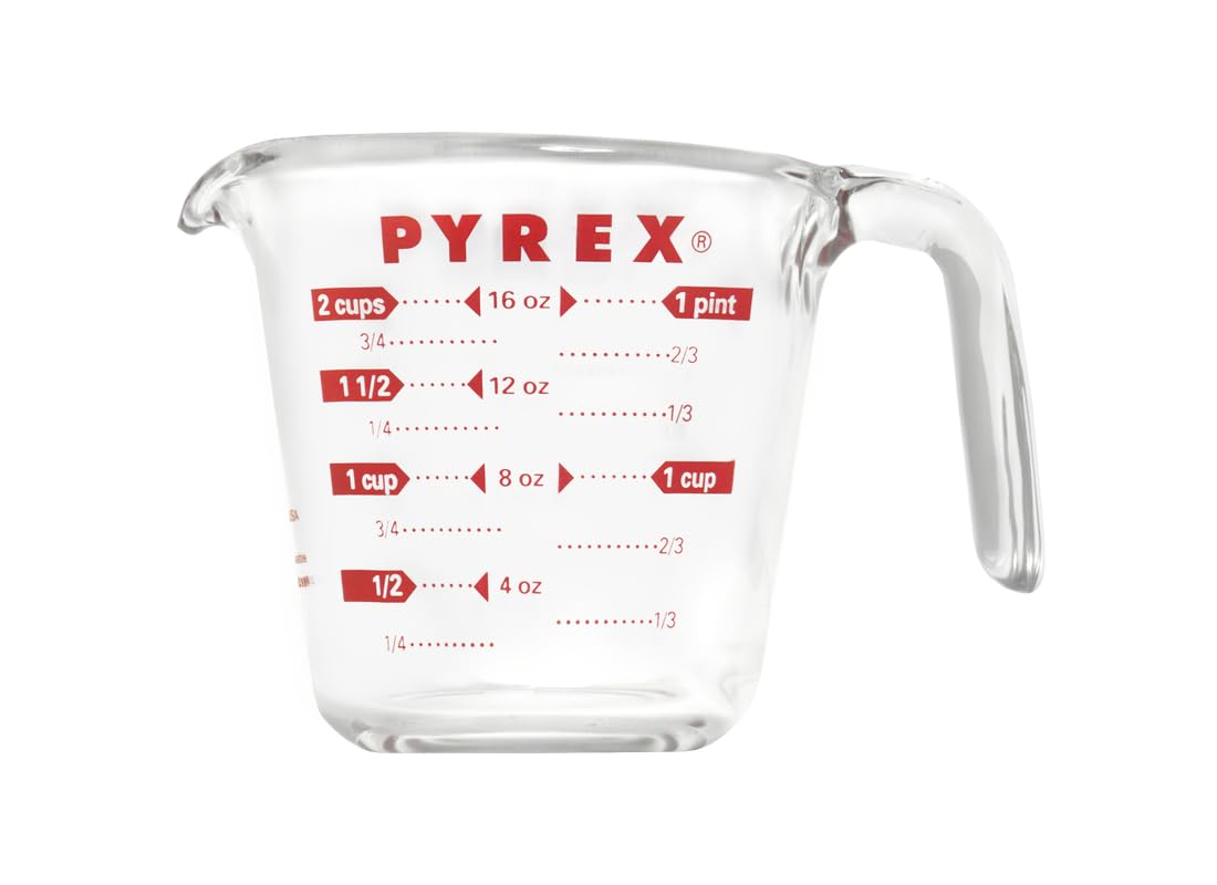 Red graphics on Pyrex Prepware 6001075 help quick dish identification