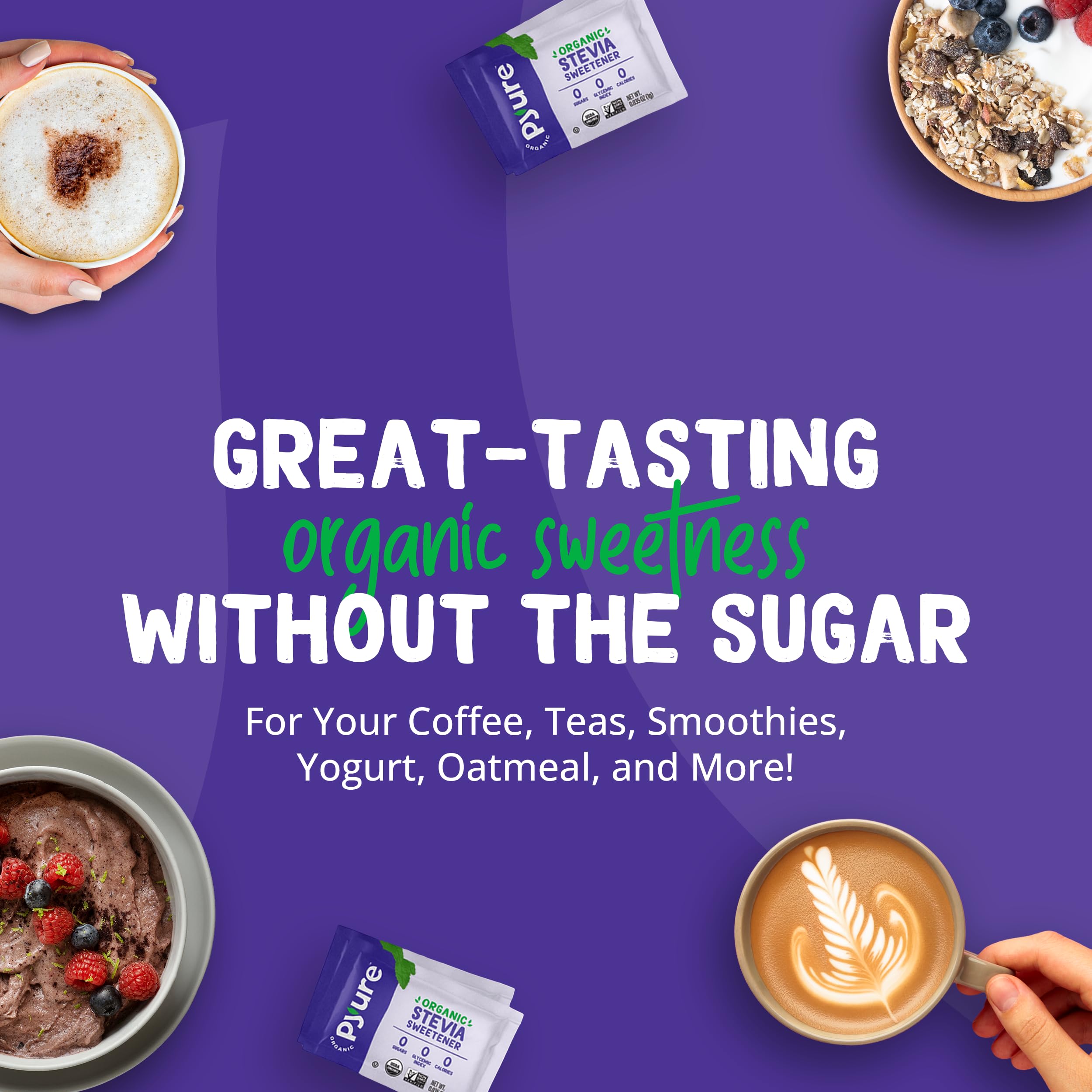 Baking with Pyure Stevia Packets as a sugar substitute.