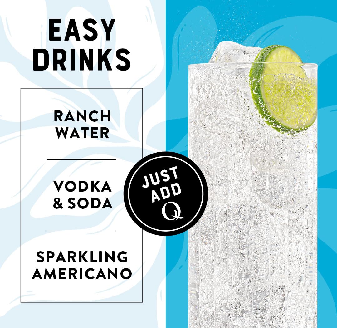 Q CLUB SODA bubbly refreshment with natural ingredients for versatile use.