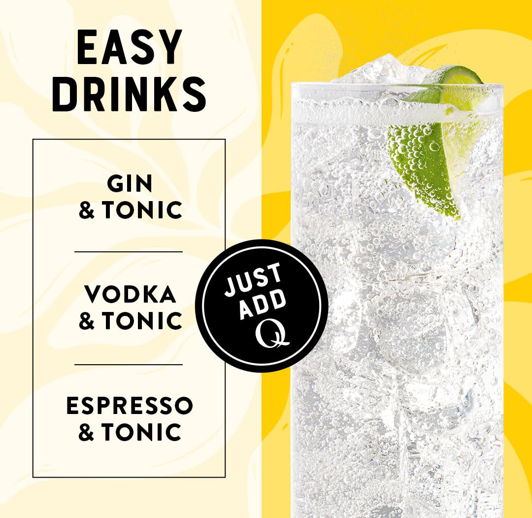 Q MIXERS bar scene with tonic water display ready for mixing