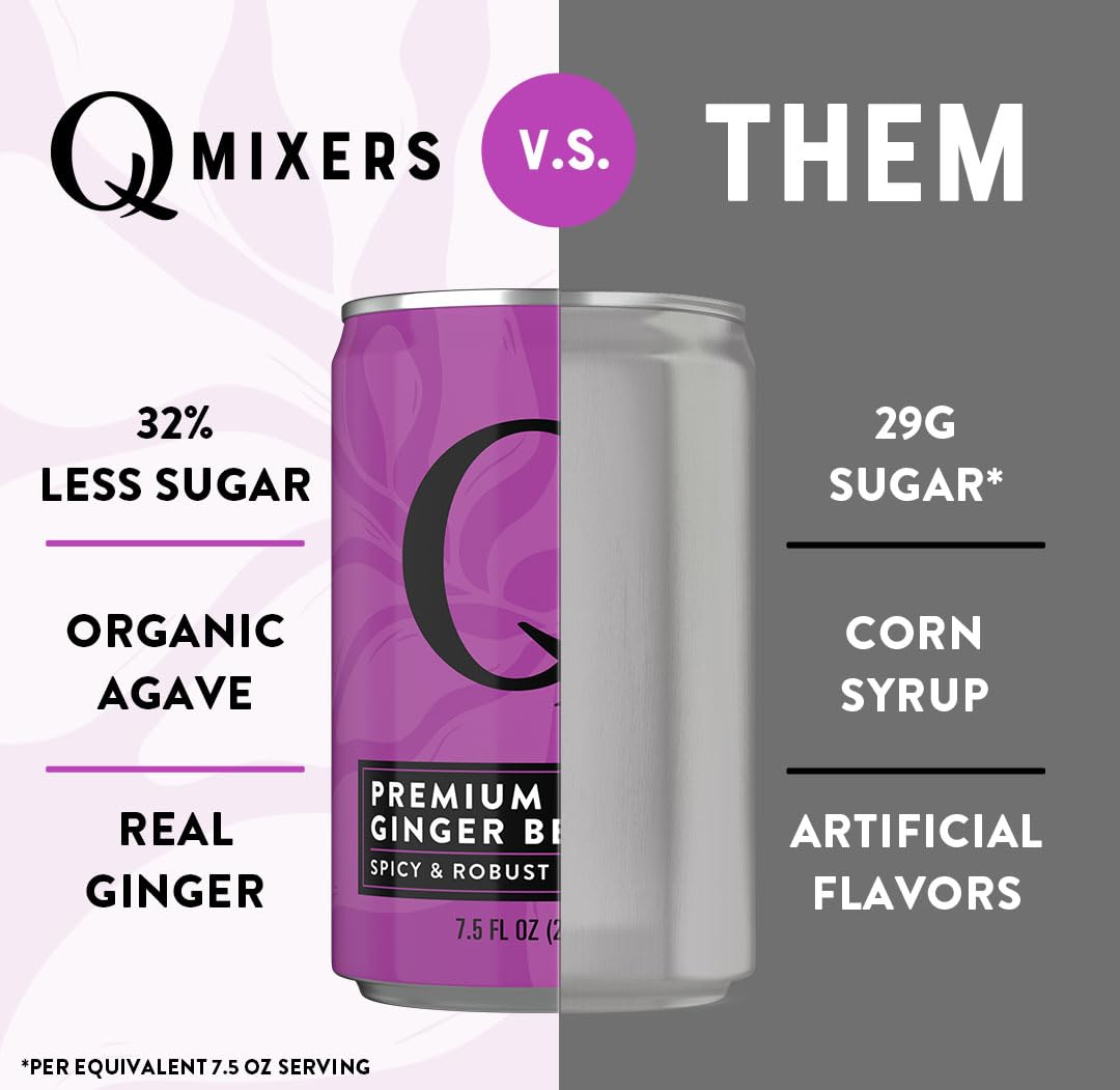 Garnished highball with Q Mixers ginger beer as a versatile mixer.
