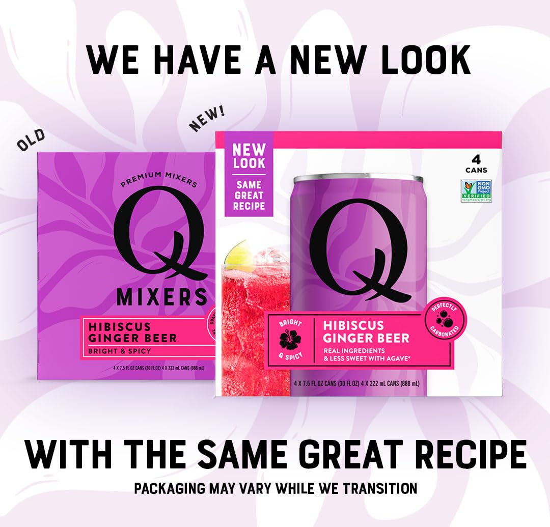 Q MIXERS Hibiscus Ginger Beer organic agave focus for subtle sweetness.
