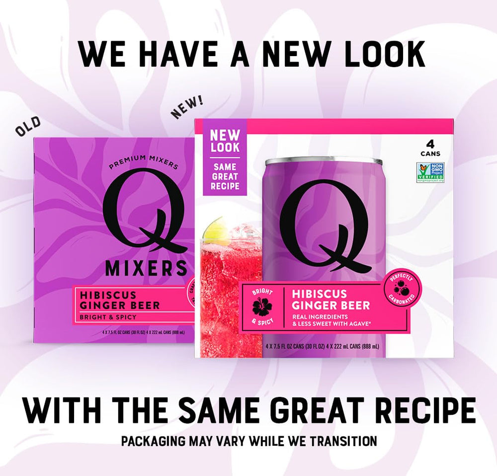 Q MIXERS Hibiscus Ginger Beer organic agave focus for subtle sweetness.