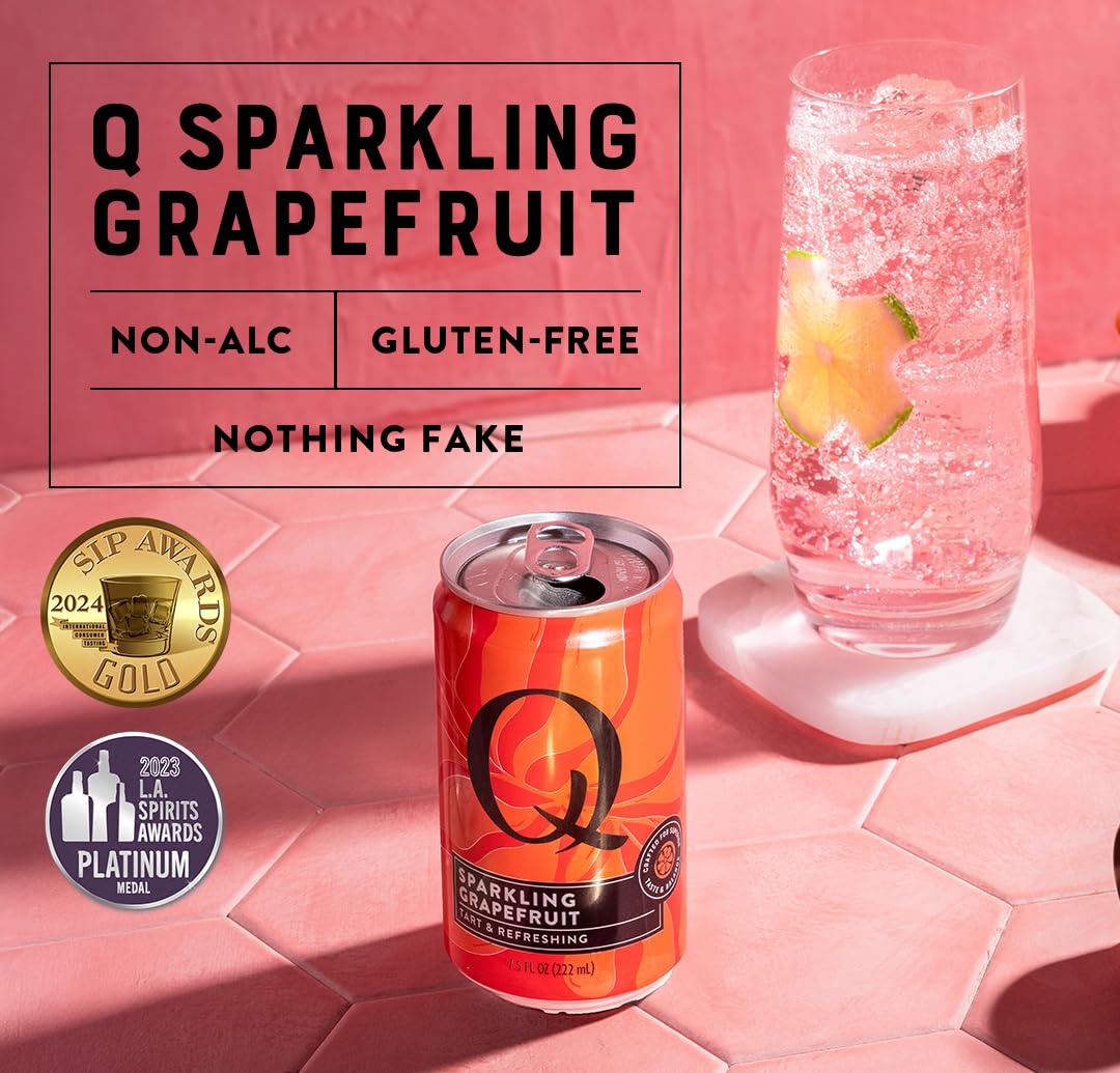 Q MIXERS Q SPARKLING GRAPEFRUIT label on can signaling premium taste.