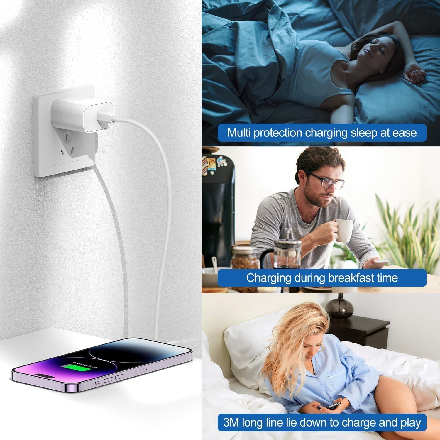 Qalirvis lightweight, durable charger set for travel and home use