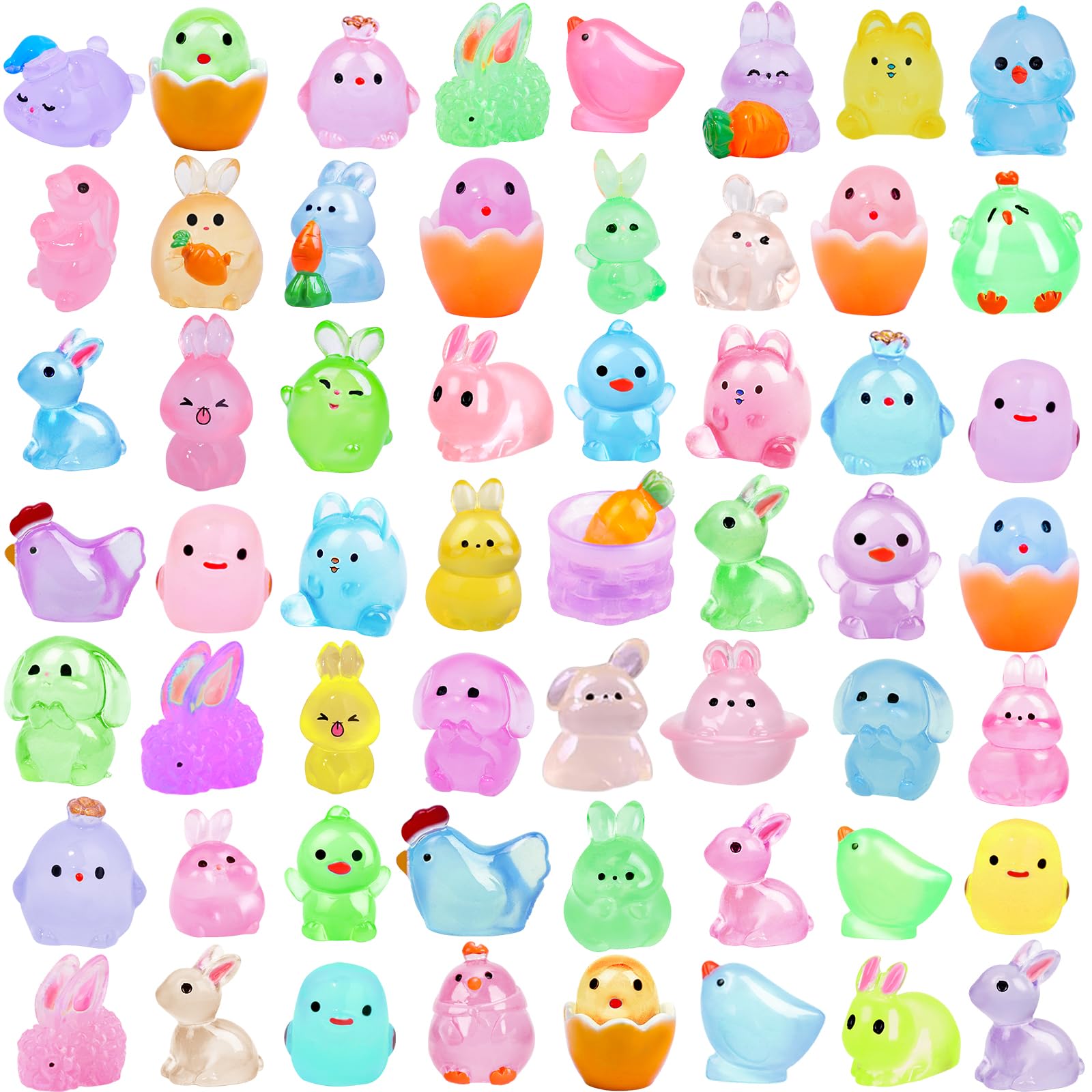 QAUYETM 4th of July luminous mini resin ducks glows for festive decor