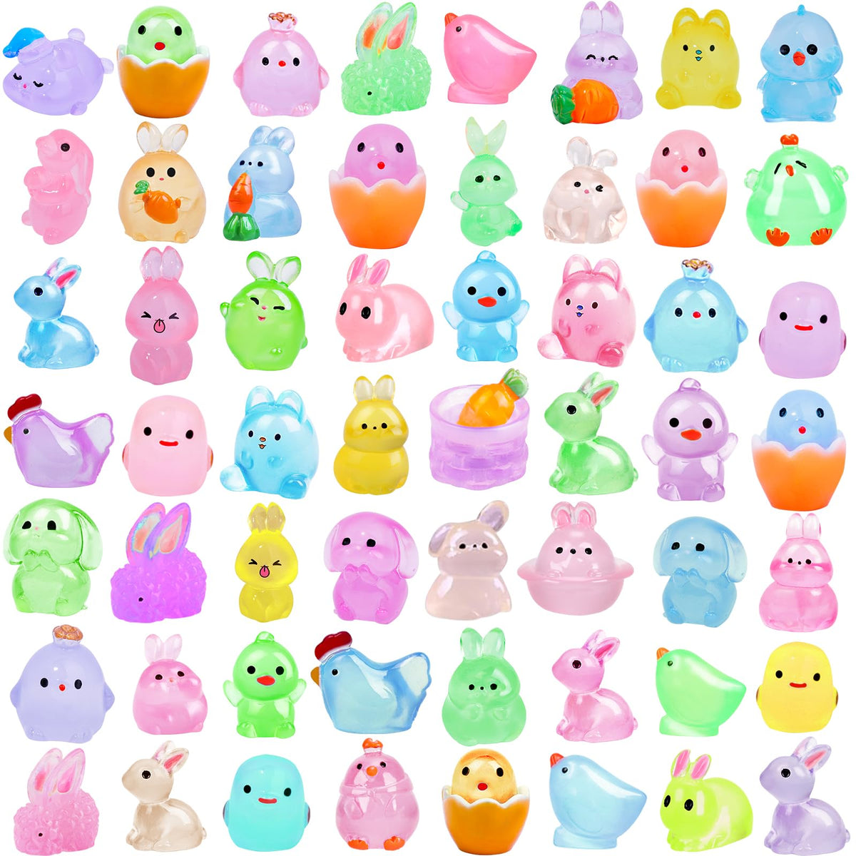 QAUYETM 4th of July luminous mini resin ducks glows for festive decor