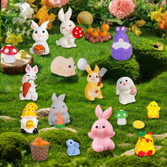 QAUYETM Easter egg baskets figurines brighten holiday table decorations.