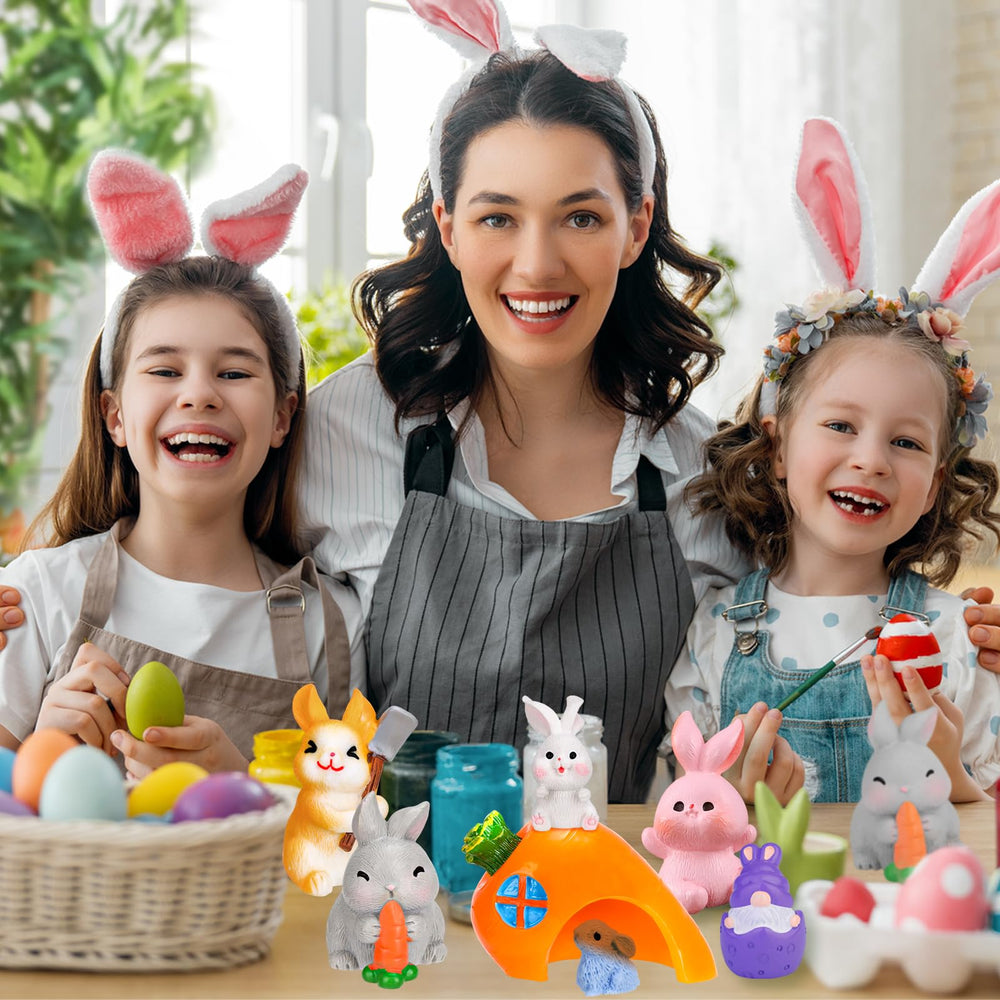 QAUYETM mini chicks figurines add lifelike Easter decor indoors.