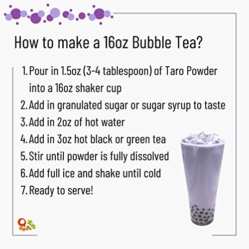 Qbubble taro tea in a glass showcasing creamy texture and flavor