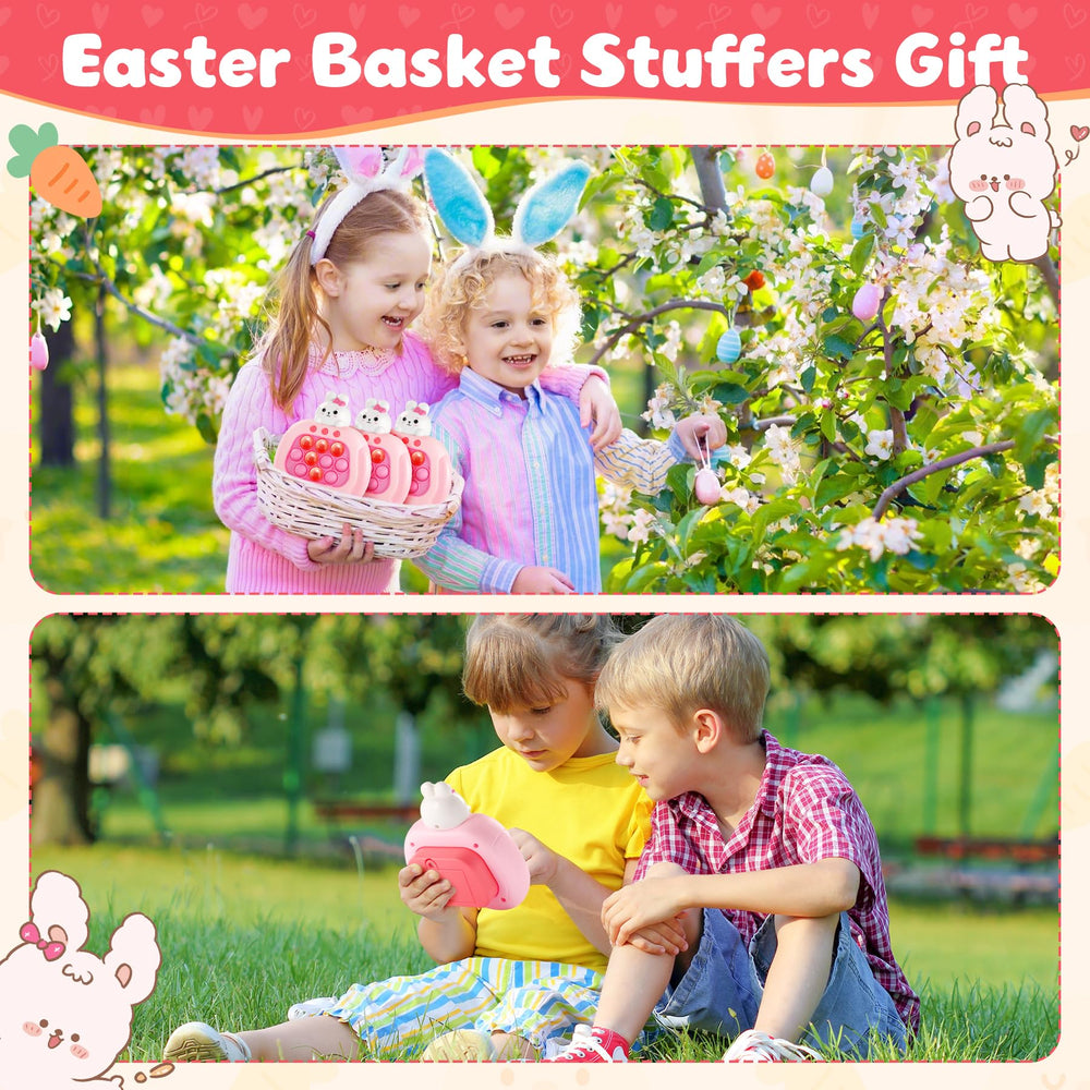 QBvuj Easter Bunny pop push game Easter basket filler idea and fun activity for kids