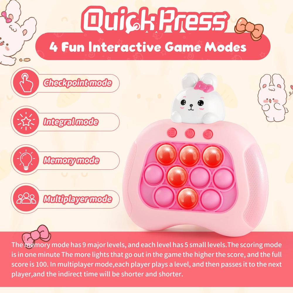 QBvuj Easter Bunny pop push game bunny-shaped hand-held toy for playful moments