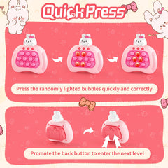 QBvuj Easter Bunny pop push game side view shows colorful bubbles and satisfying pops
