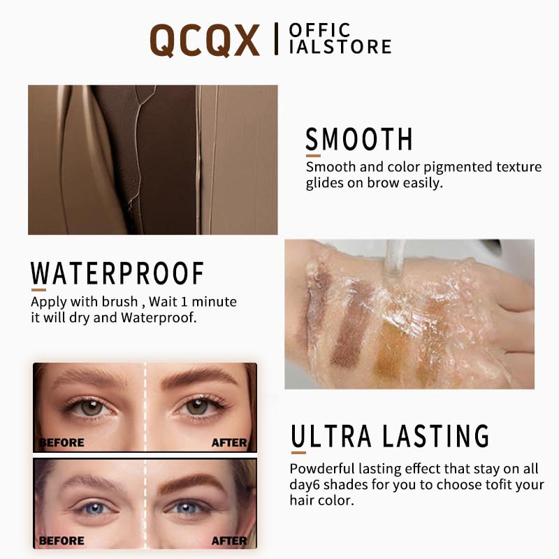 QCQX Eyebrow Gel delivers professional finish with a smudge-resistant formula