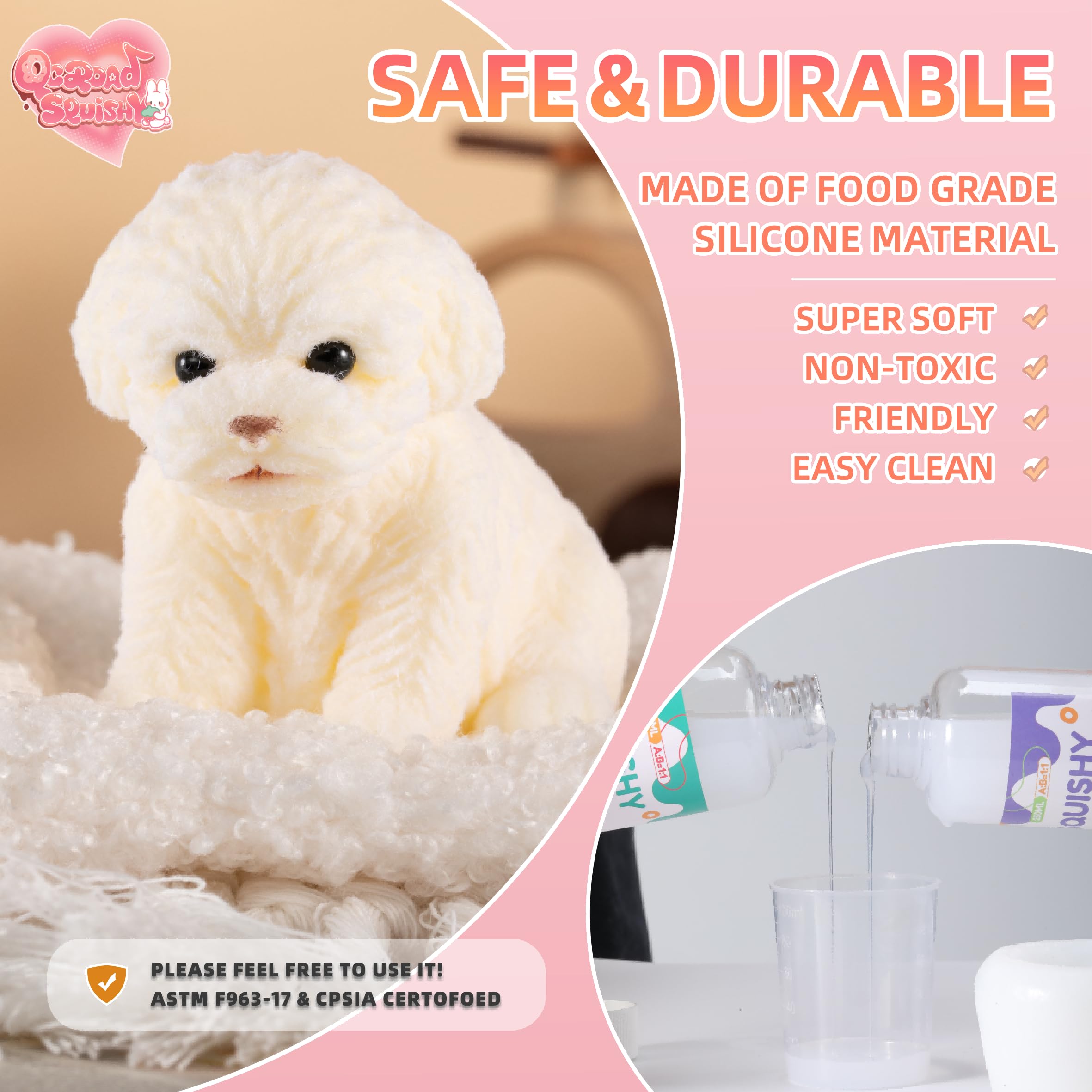 QCROAD SQUISHY Handmade-demolding detail adds charm and safe tactile fun.