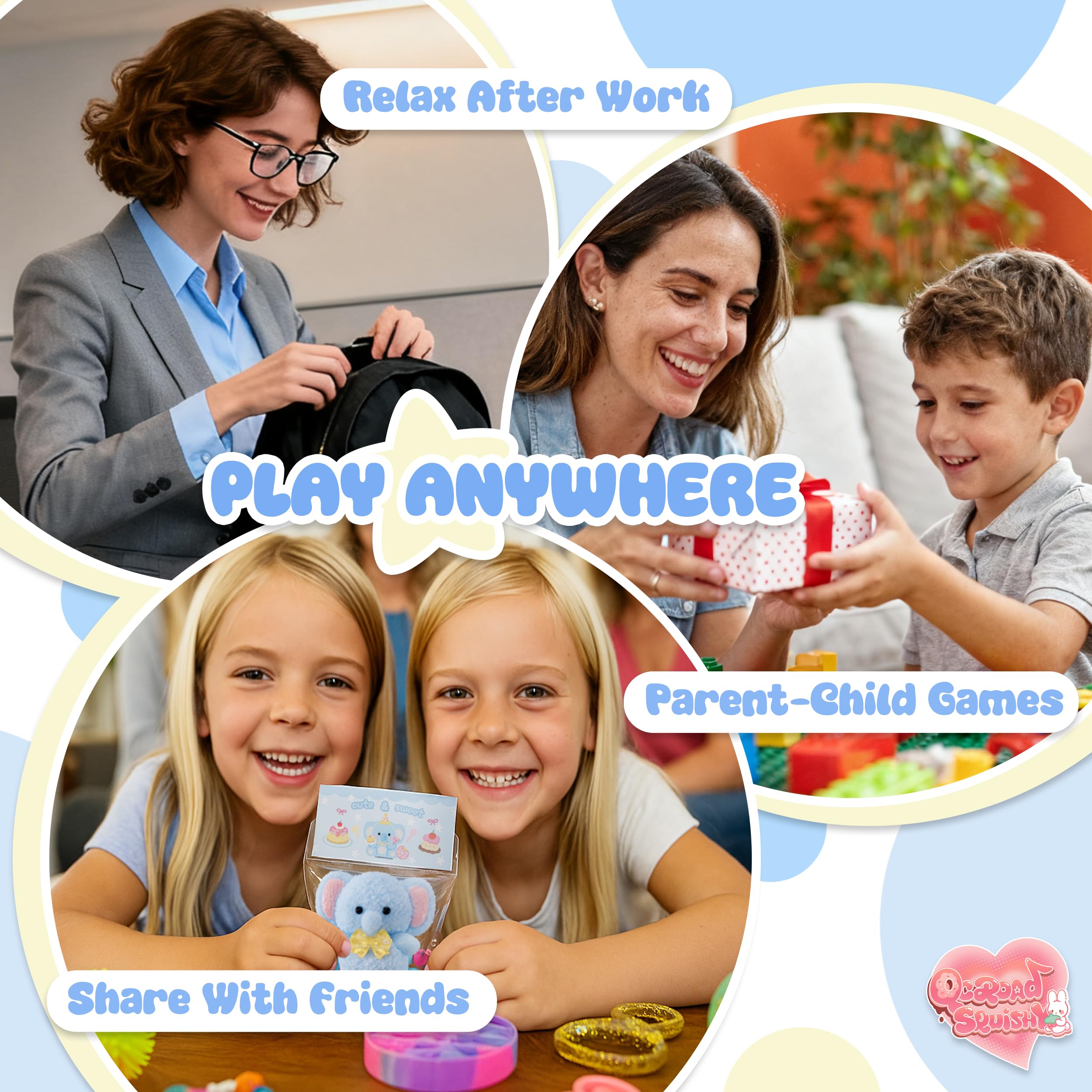 QCROAD SQUISHY quiet fidget toy ideal for travel and study.
