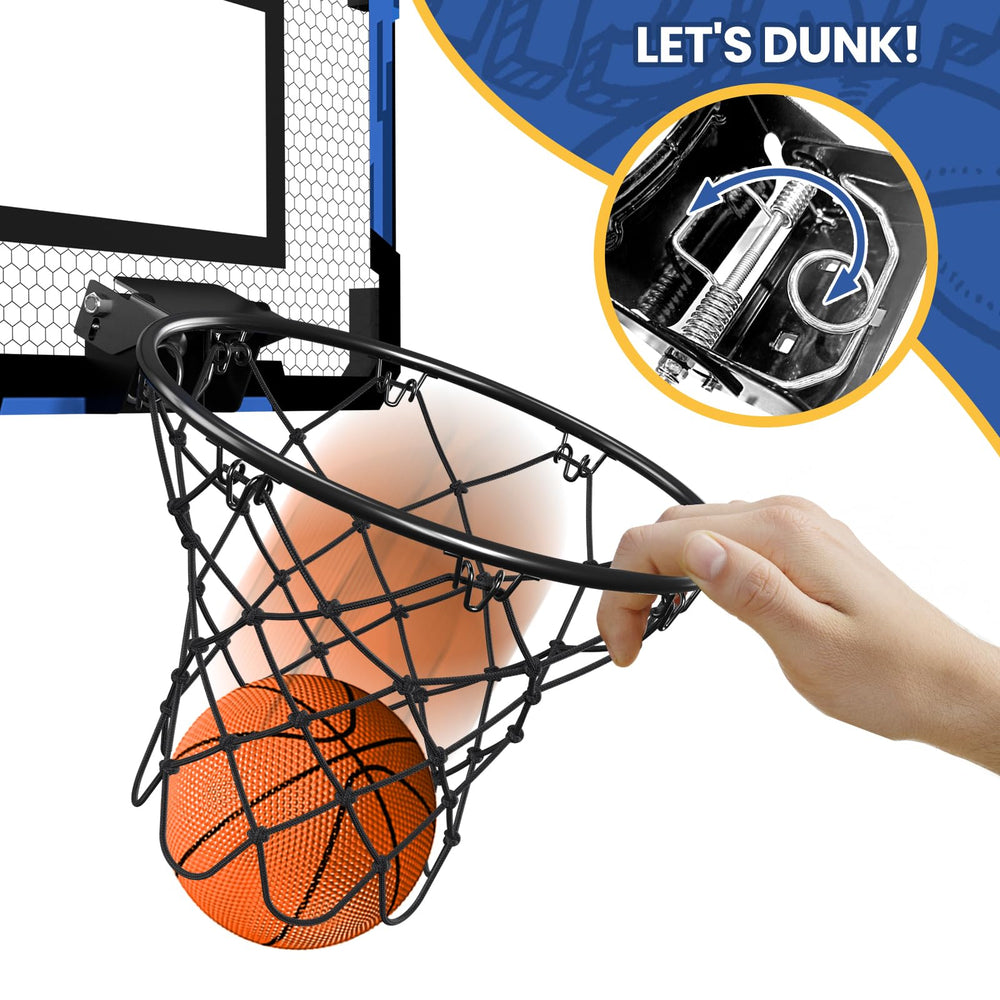 QDRAGON door-mount backboard ready for indoor practice.