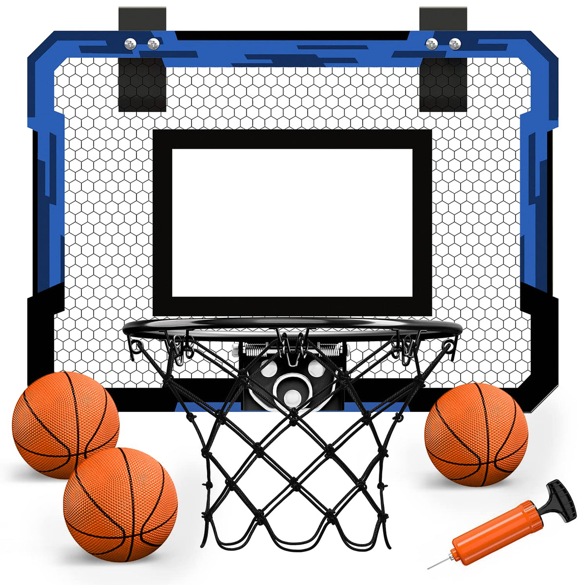 QDRAGON mini basketball hoop over-door blue for quick home play.