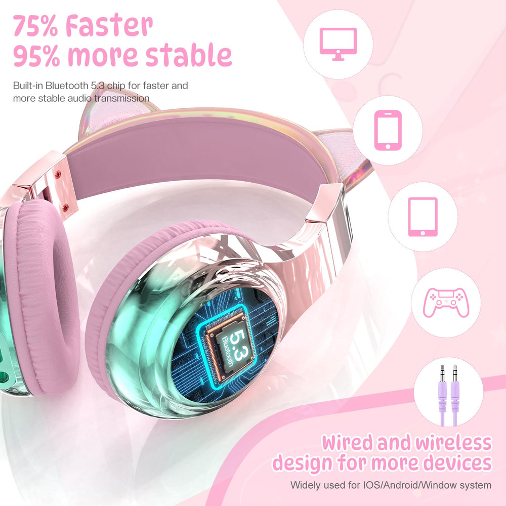 QearFun headphones with 3.5mm wired mode cable for reliable offline use