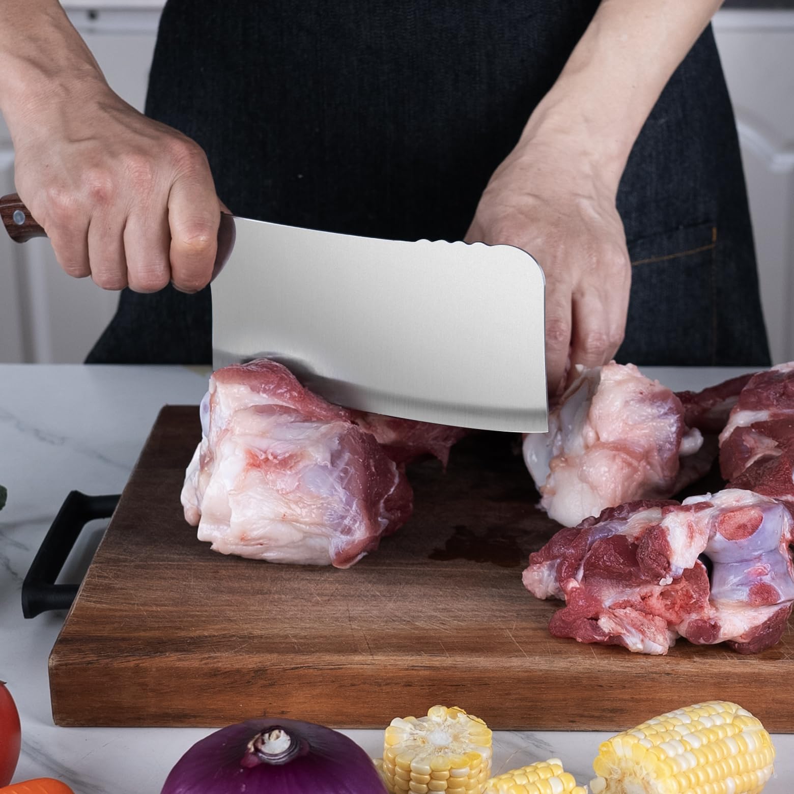 QEGNOBOK professional meat cleaver for versatile kitchen tasks