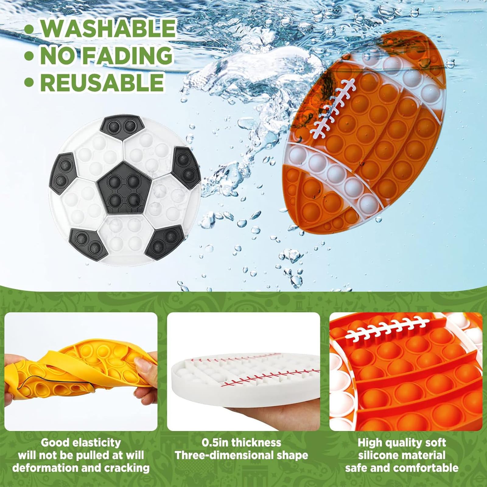 QETRABONE baseball push bubble fidget toy offers sensory engagement and relaxation