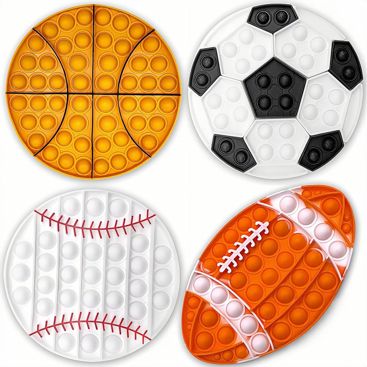 QETRABONE football push bubble fidget toy for tactile focus and stress relief on the go