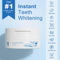 QGGQ collagen powder enamel close-up shows hydroxyapatite remineralization for stronger enamel.