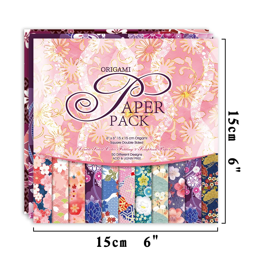 Qianshan origami paper displaying 50 color styles for varied crafts.
