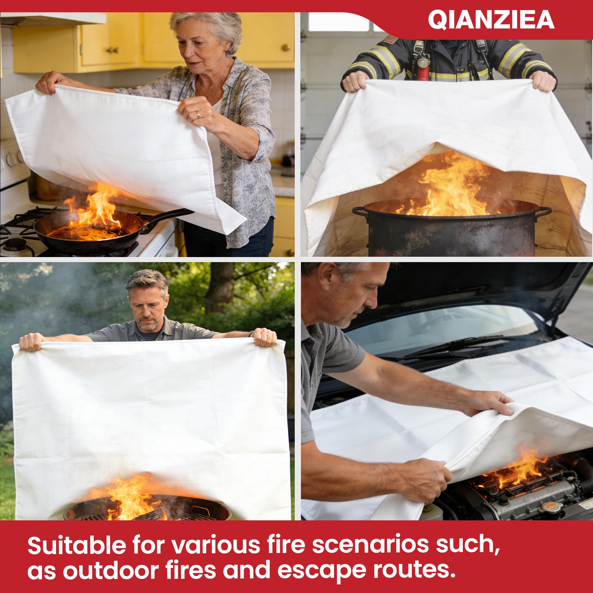 QIANZIEA fire blanket used on barbecue area