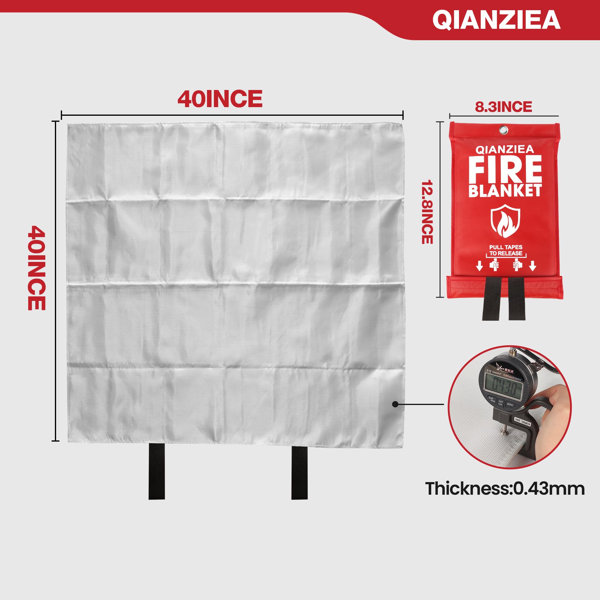 QIANZIEA two-pack fire blanket packaging for home
