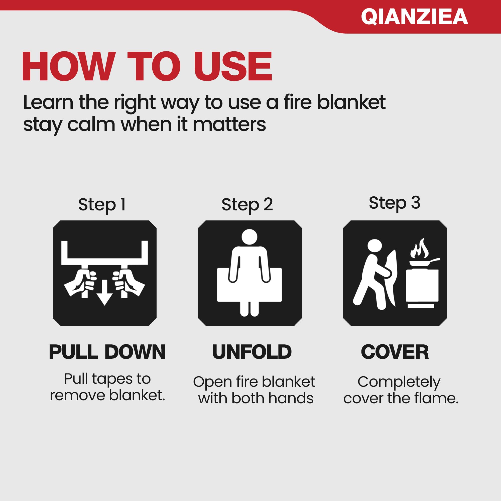 QIANZIEA blanket smothering flames on stove
