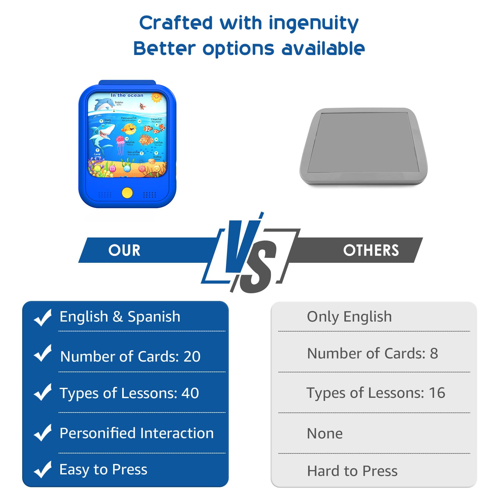Qiaojoy bilingual learning content supports both English and Spanish learners