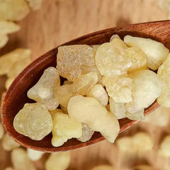 Qicai Xiaolu frankincense oil bottle for blends and burn purposes.
