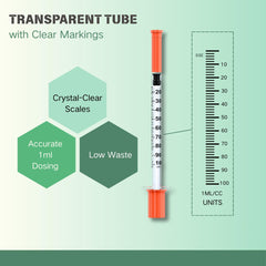 QIDILA U-100 syringe with 1ml capacity supports standard dosing.