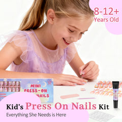 QIEK kids nail kit includes 128 pieces and supportive jelly tabs.